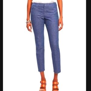 Old Navy Women’s Pixie Mid-Rise Pants Blue Size 12 Regular Womens Capri Linen